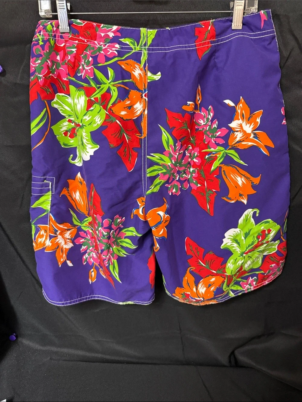 Ralph Lauren Purple Floral Swim Board Shorts with Drawstring